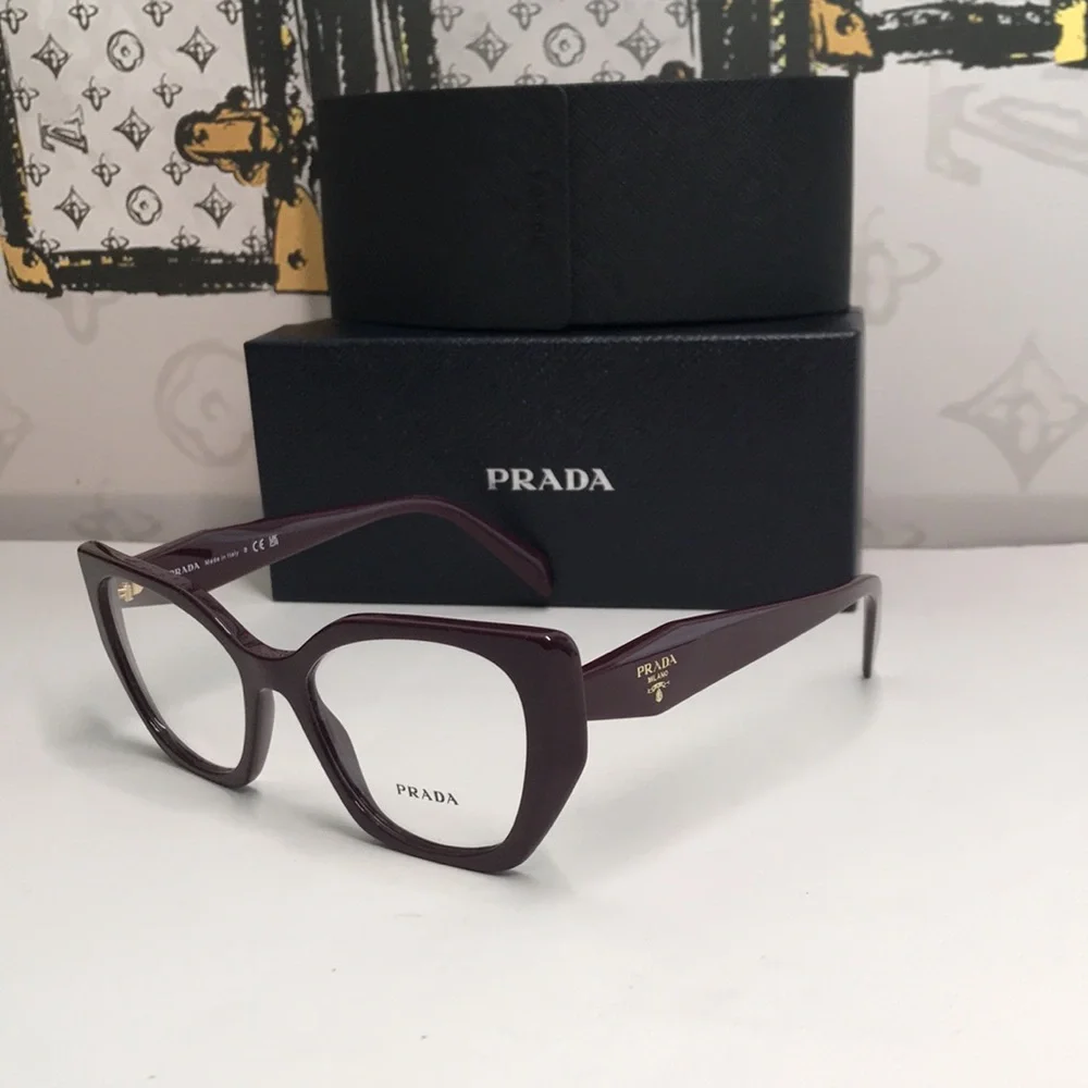 New Authentic 👓 Prada PR 18WV VIY1O1 Eyeglasses – Garnet